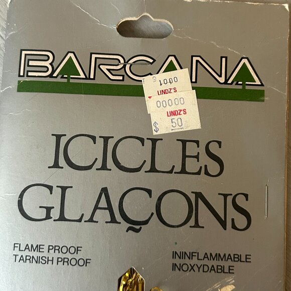 NEW Vintage 90s Barcana Icicles Garland Tinsel Gold Christmas Tree Decor New - Picture 3 of 8